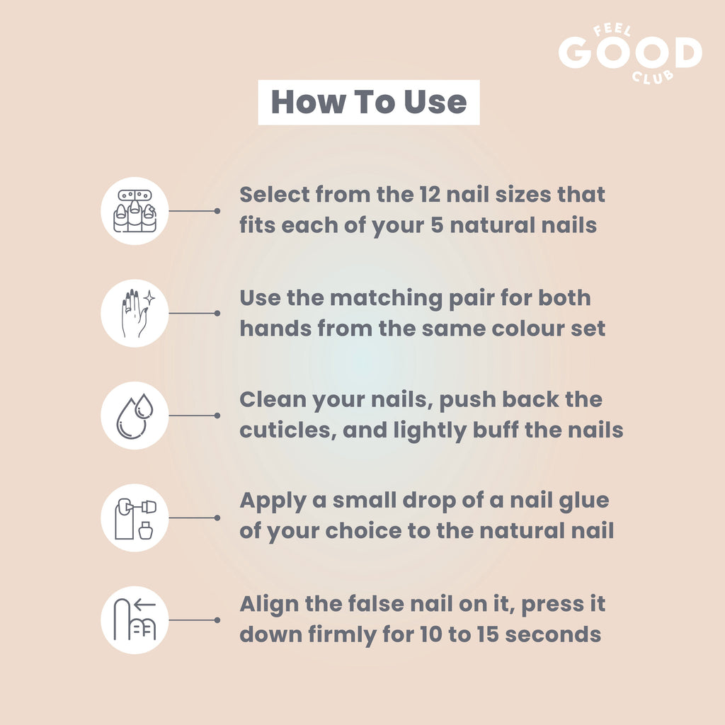 Feel Good Club False Nails - Box Of 576 Pcs Press On/ Fake Nails In 24 Colours (Glue Not Included)