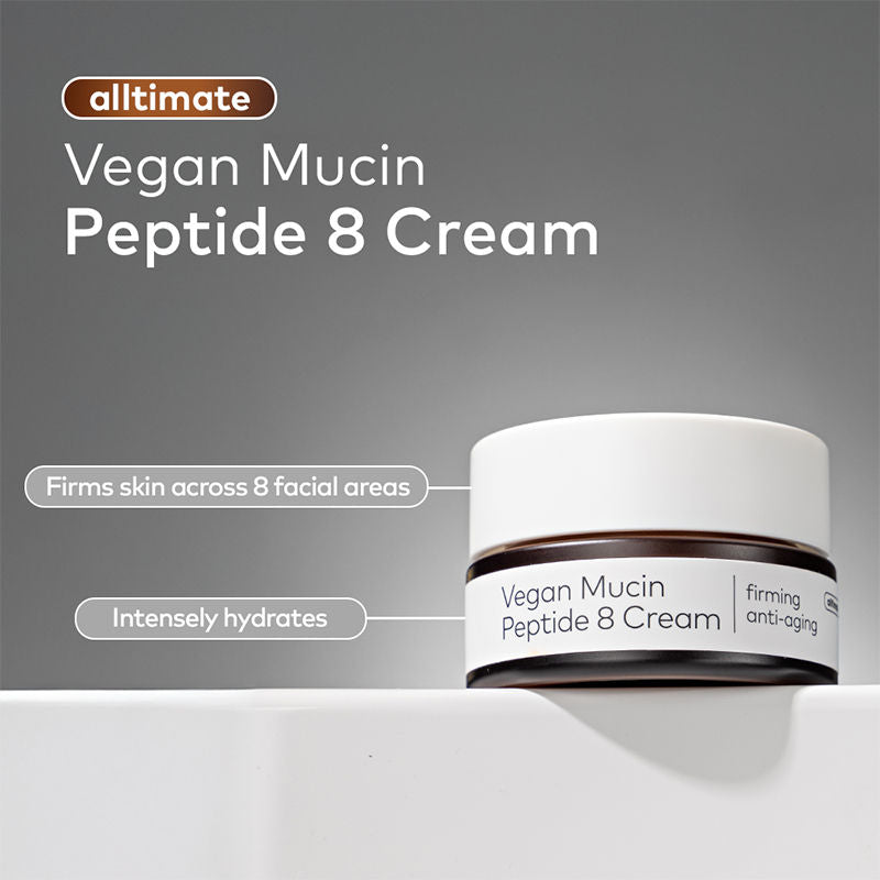 The Face Shop Alltimate Vegan Mucin 8 Peptide Cream - Anti Aging Korean Moisturizer with No Snails