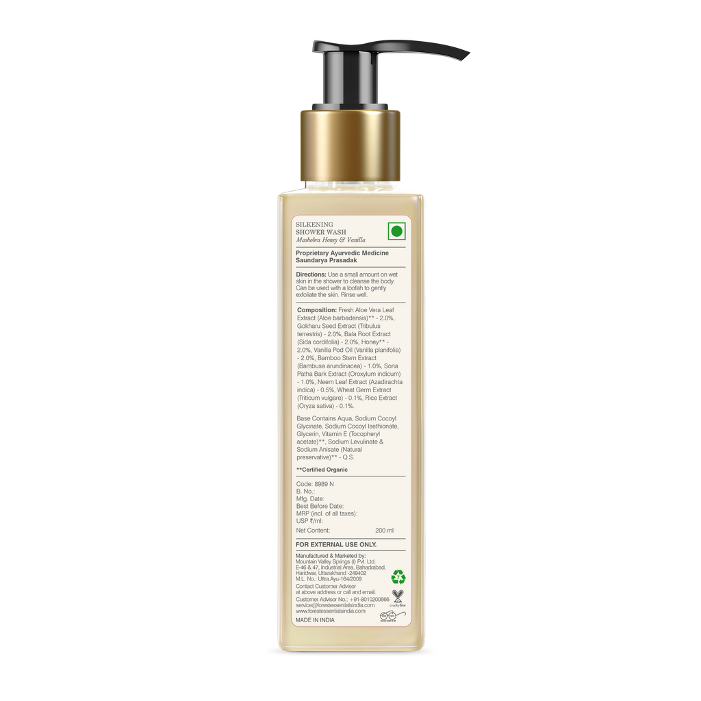 Forest Essentials Silkening Shower Wash - Mashobra Honey & Vanilla