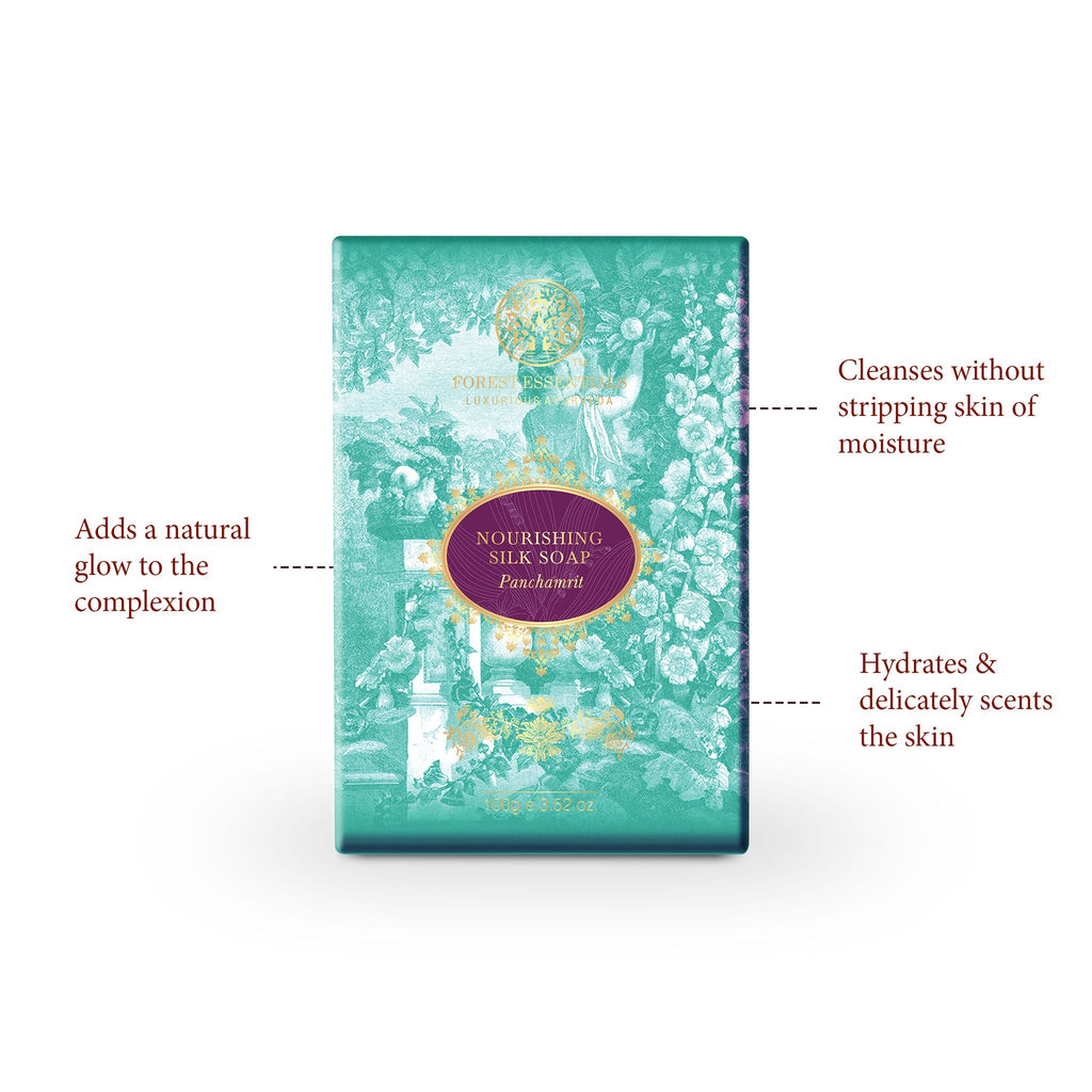 Forest Essentials Nourishing Silk Soap Panchamrit Ayurvedic Luxury Handmade Soap for Bath