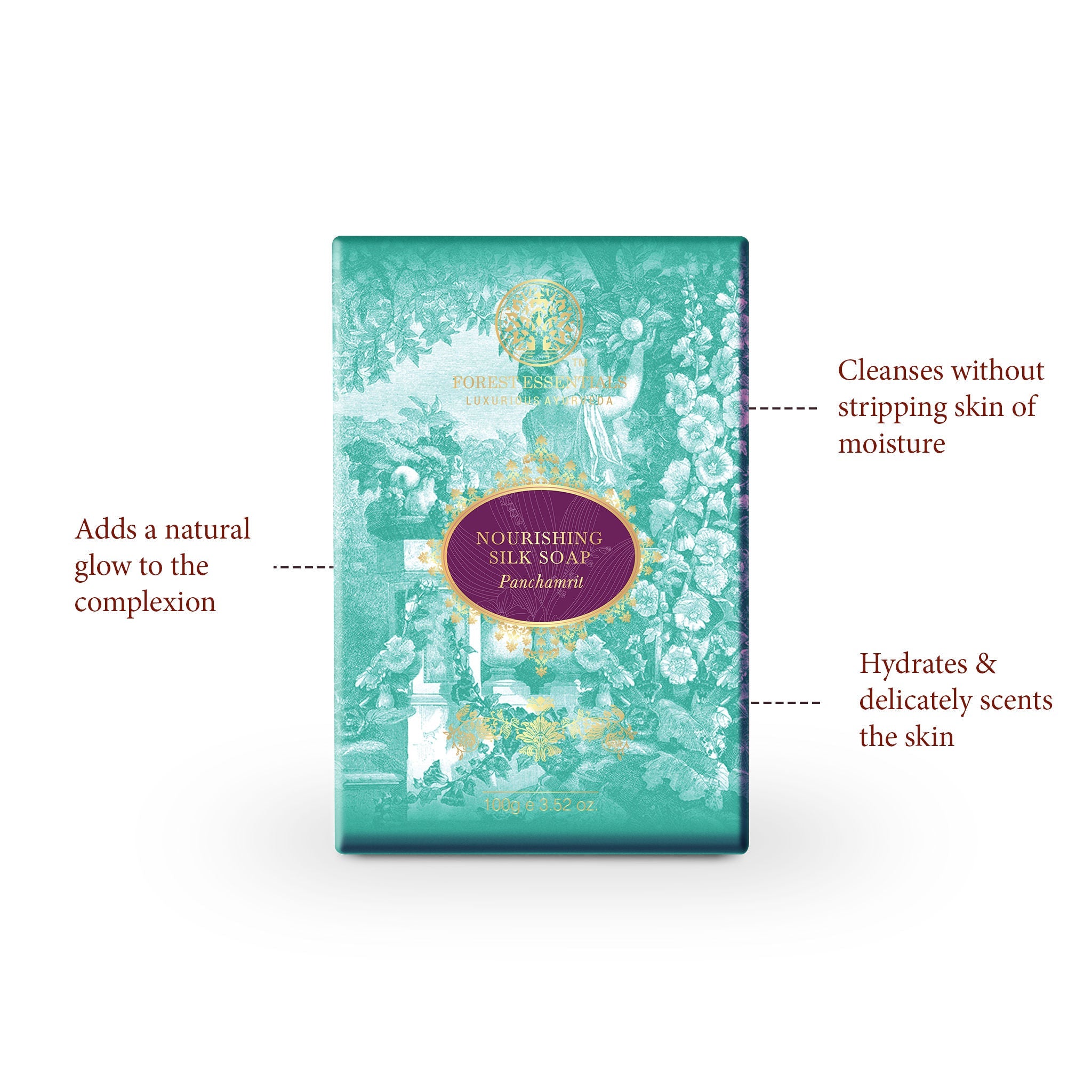 Forest Essentials Nourishing Silk Soap Panchamrit Ayurvedic Luxury Handmade Soap for Bath