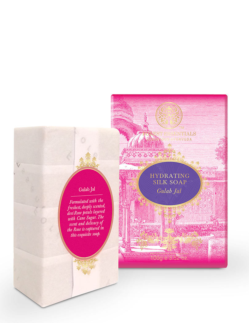 Forest Essentials Hydrating Silk Soap Gulab Jal Ayurvedic Luxury Handmade Soap for Bath