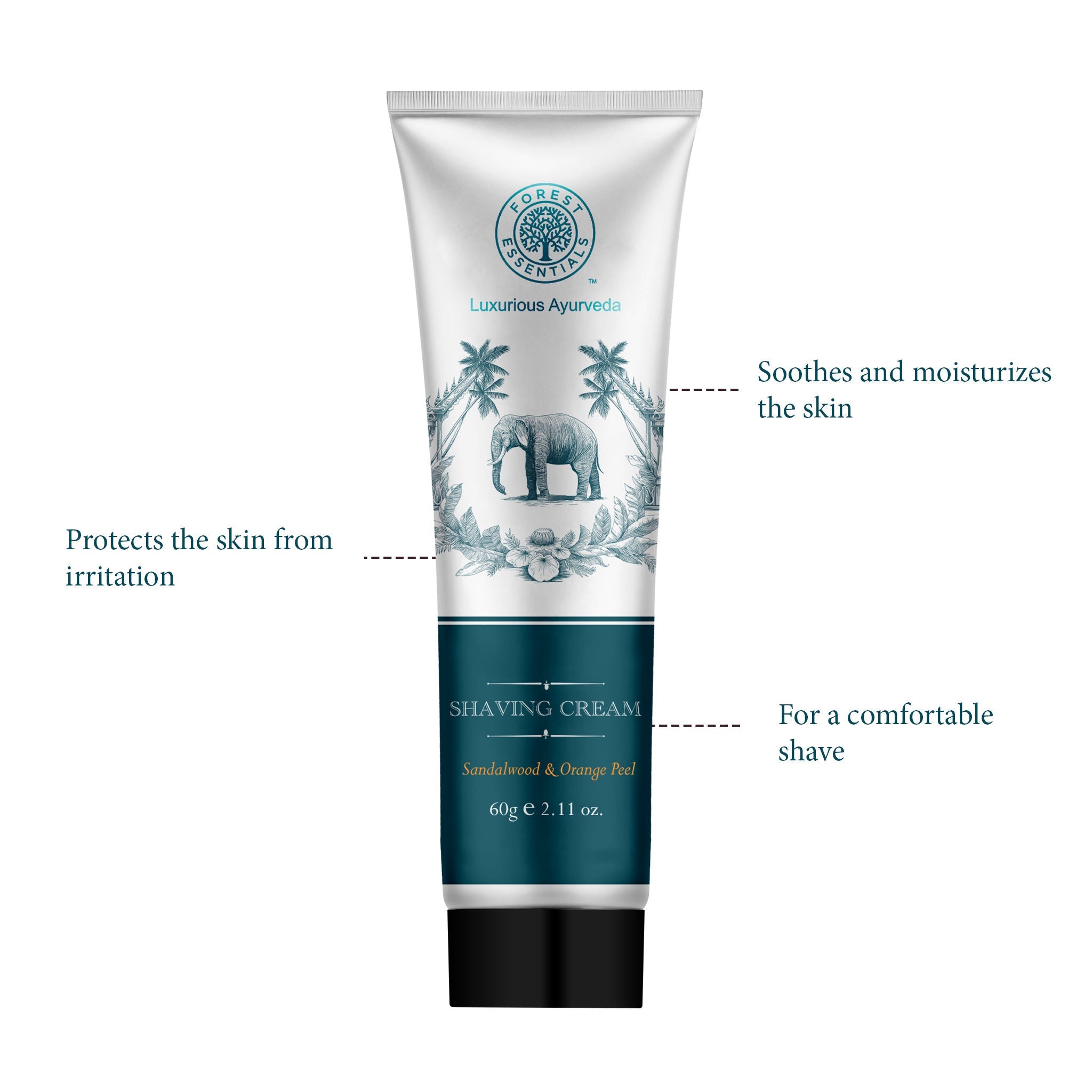 Forest Essentials Shaving Cream Sandalwood & Orange Peel