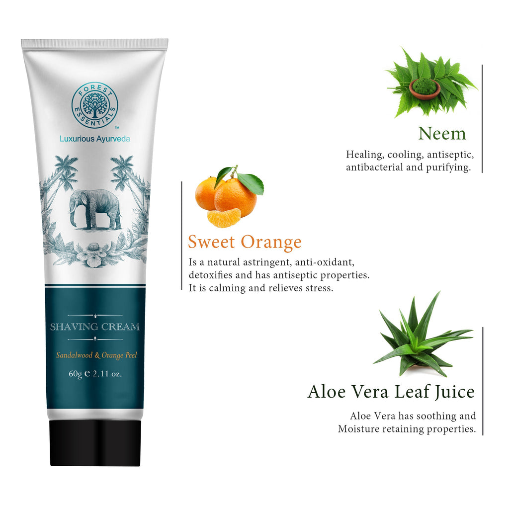 Forest Essentials Shaving Cream Sandalwood & Orange Peel