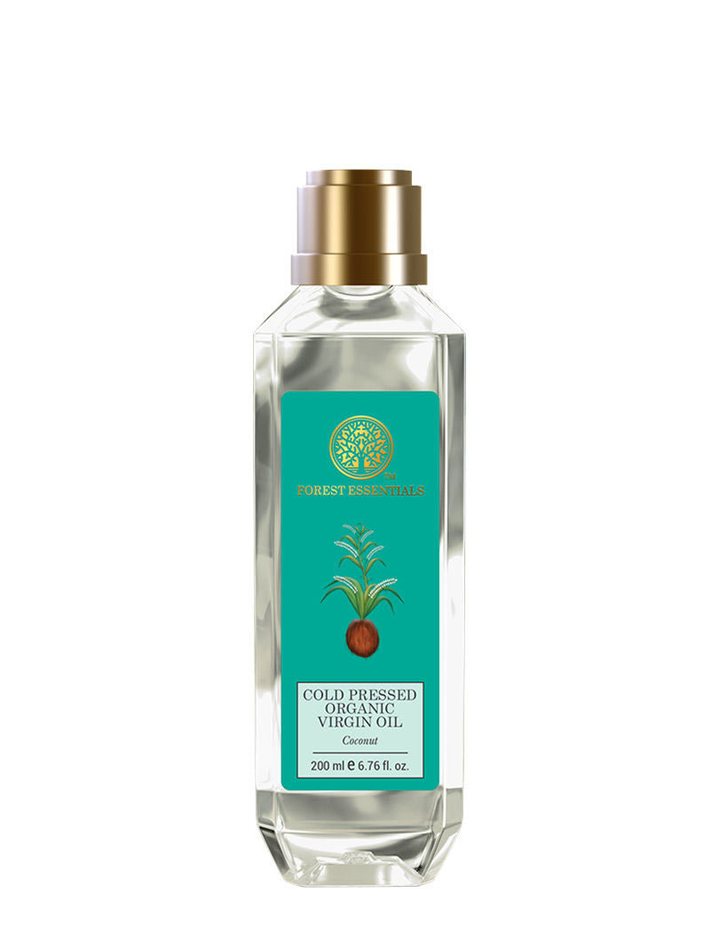 Forest Essentials Organic Cold Pressed Virgin Coconut Oil - Pure Coconut Massage Oil With Vitamin E