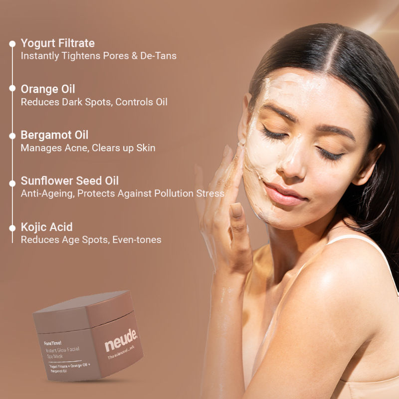 Neude Skin Instant Brightening Facial Face Mask - FaceTime