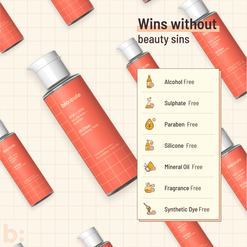 Biocule AHA BHA Oil Clear Clarifying Face Toner For Oily & Acne Prone Skin