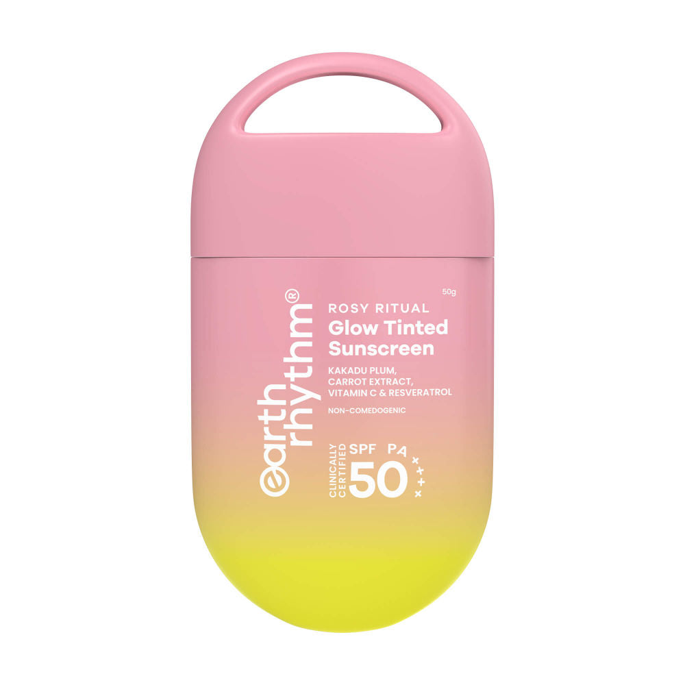 Earth Rhythm Rosy Ritual Glow Tinted Sunscreen SPF 50 PA ++++ With Vitamin C, No Oxybenzone