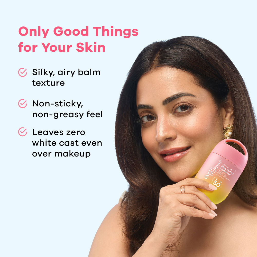 Earth Rhythm Rosy Ritual Glow Tinted Sunscreen SPF 50 PA ++++ With Vitamin C, No Oxybenzone