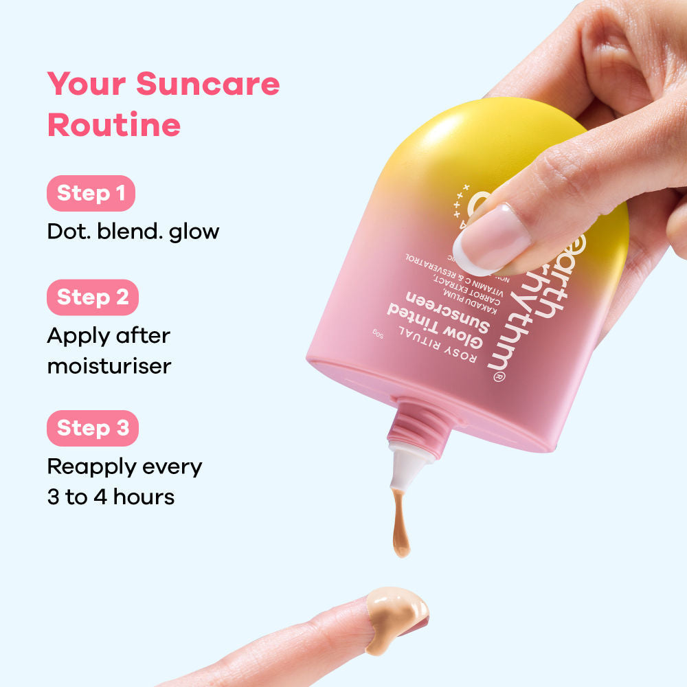Earth Rhythm Rosy Ritual Glow Tinted Sunscreen SPF 50 PA ++++ With Vitamin C, No Oxybenzone