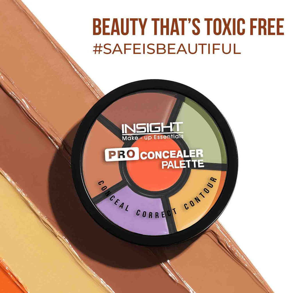 Insight Cosmetics Pro Concealer Palette, 3 In 1 Conceal,Contour & Correct, Long Lasting & Waterproof - Concealer