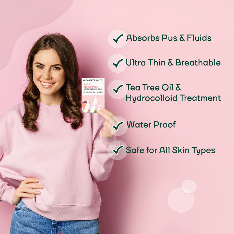 Mountainor Acne Pimple Patch - Tea Tree Oil + Hydrocolloid Patches