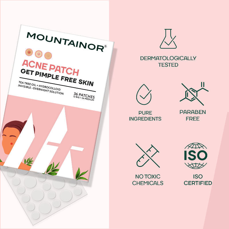 Mountainor Acne Pimple Patch - Tea Tree Oil + Hydrocolloid Patches
