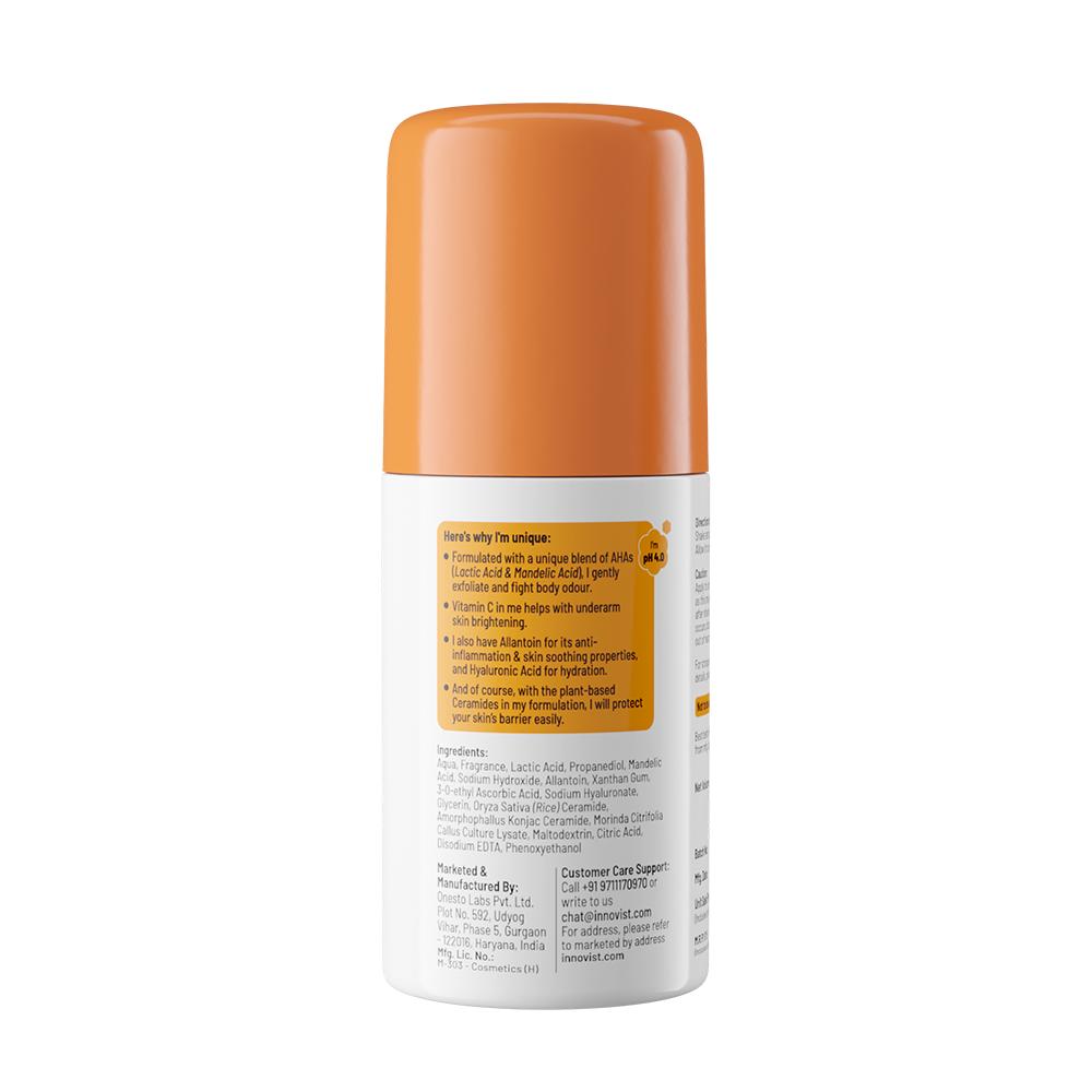 Chemist at Play 5% AHA Underarm Roll On Lactic Acid for Dark Underarm & Odour Control - Woody Musk