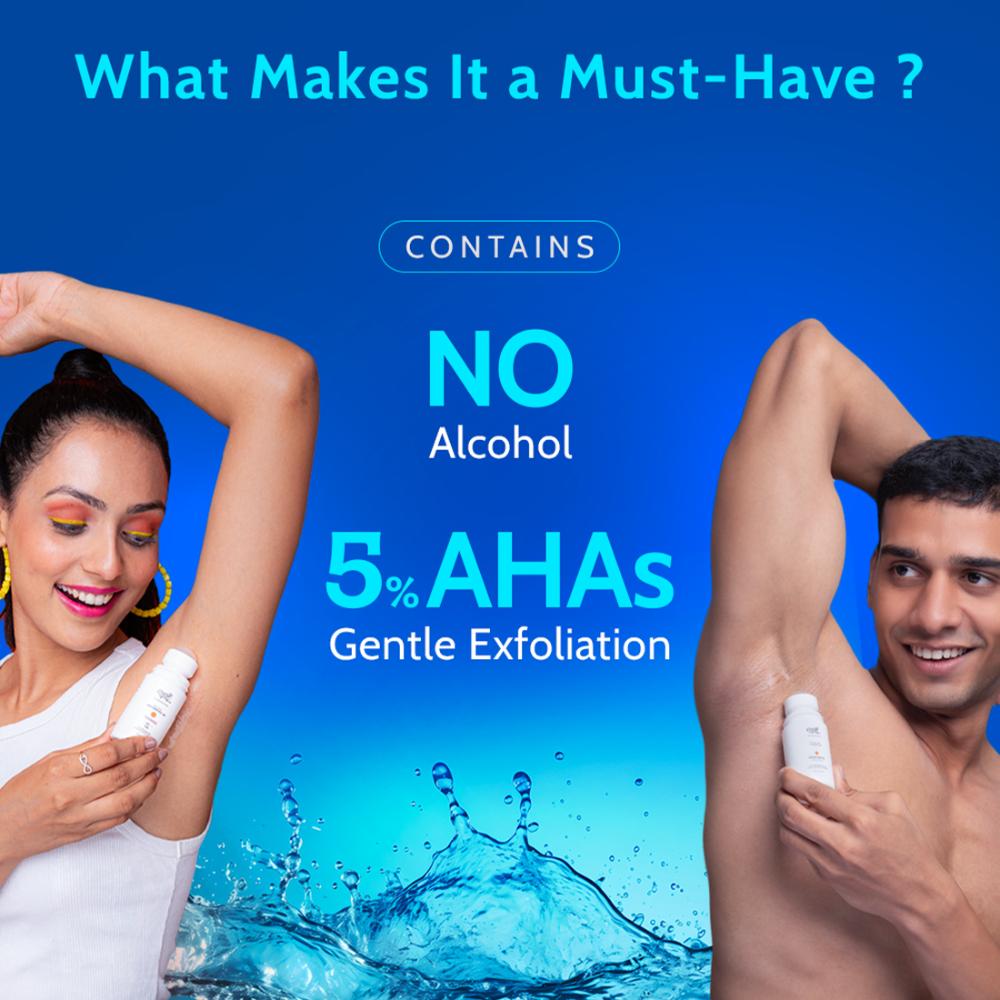 Chemist at Play 5% AHA Underarm Roll On Lactic Acid Deodrants for Men & Women Aqua Fragrance