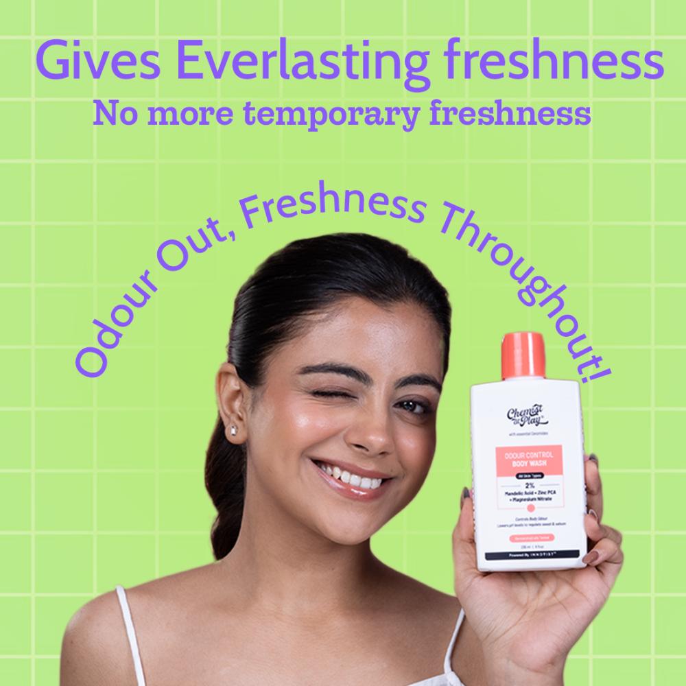 Chemist At Play India's 1st Odour Control Bodywash, Long Lasting Freshness, For Men & Women