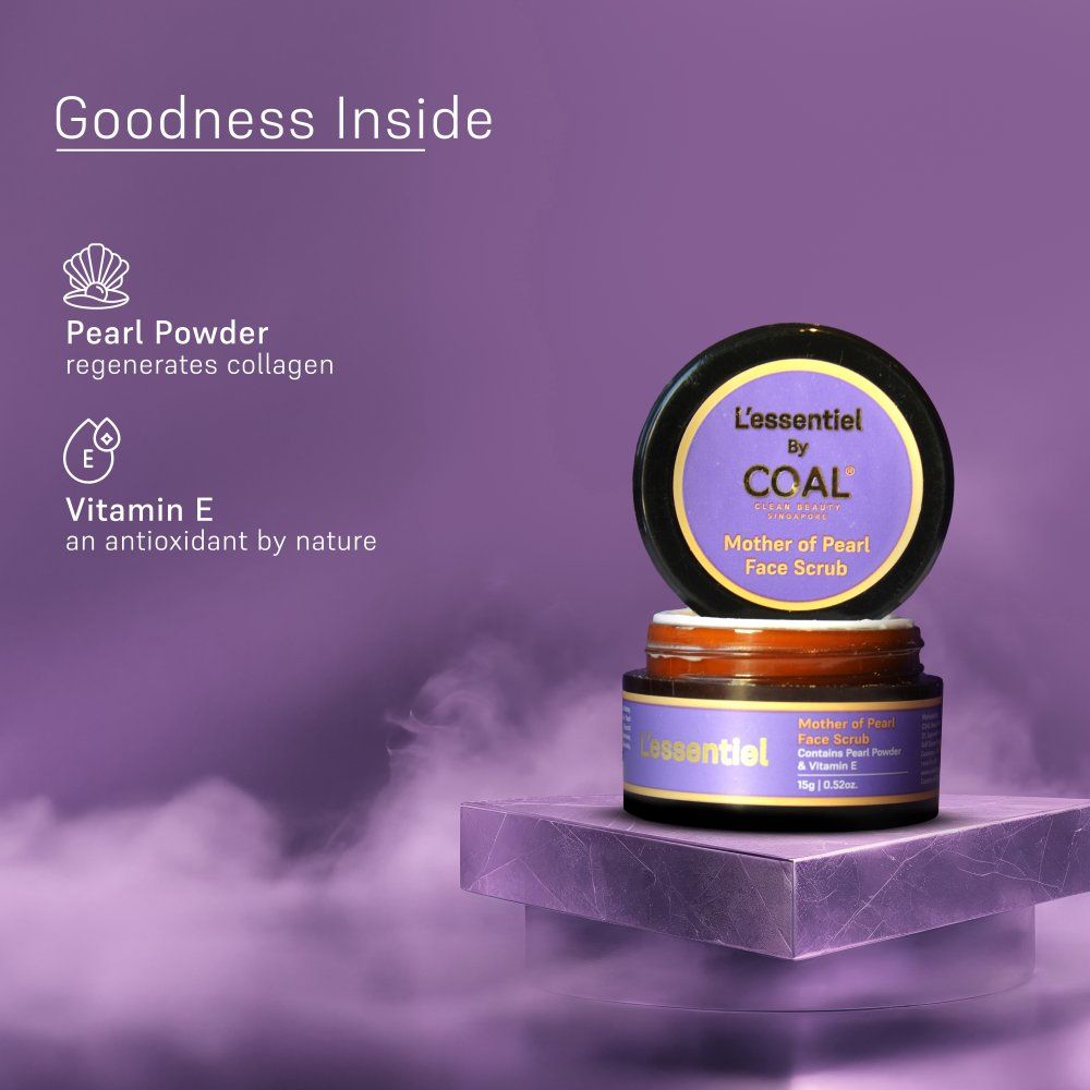 COAL Clean Beauty Mother of Pearl Face Scrub With Vitamin E Exfoliates, Removes Dead Skin