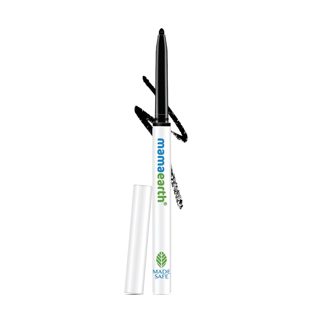 Mamaearth Charcoal Black Long Stay Kajal Black Waterproof, For 11-Hour Smudge-Free Stay