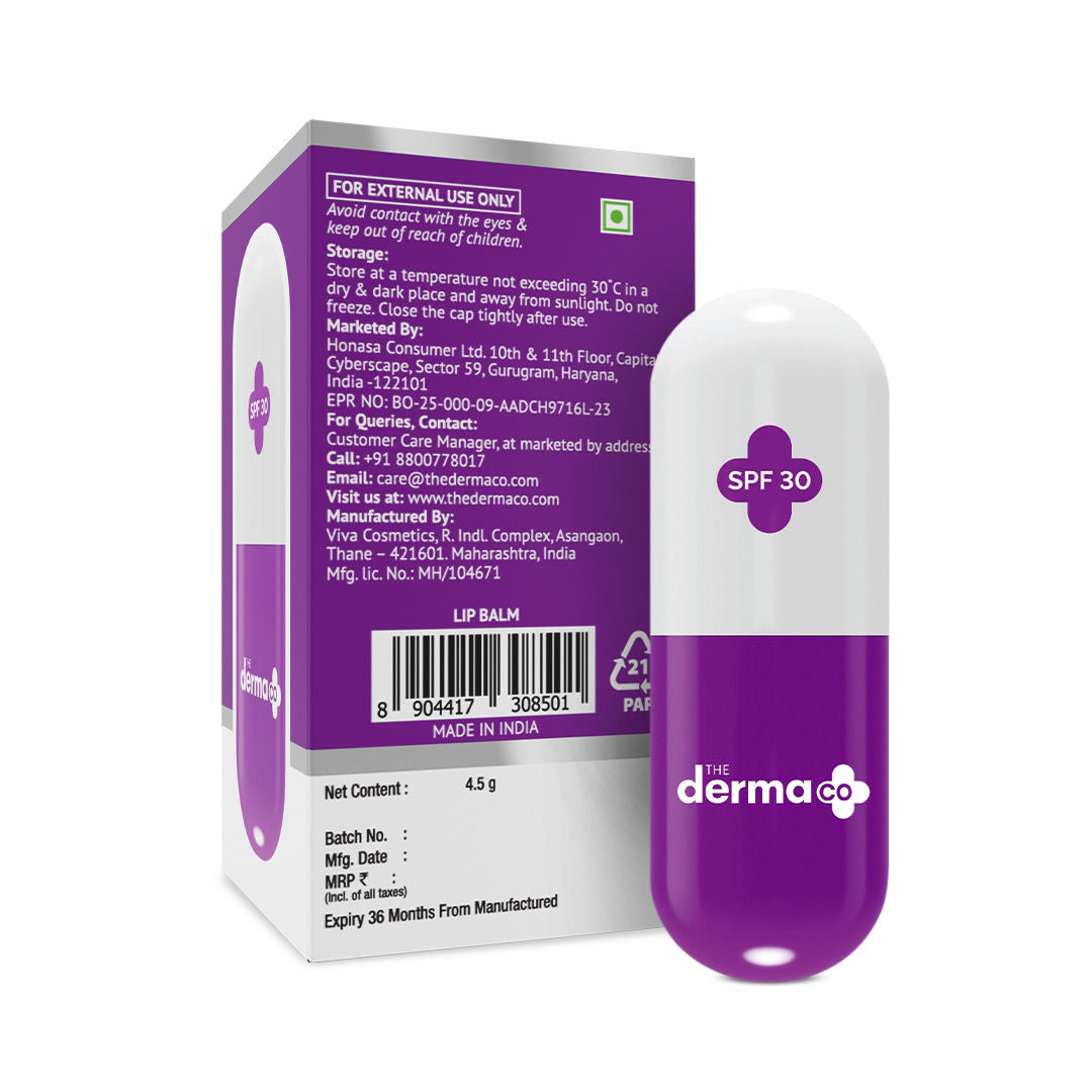 The Derma Co 1% Kojic Acid Lip Balm with SPF 30 PA++ for Pigmentation and Dry Lips