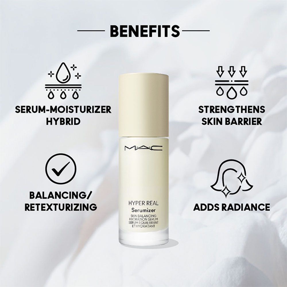 M.A.C Hyper Real Serumizer Skin Balancing Serum With Niacinamide, Hyaluronic Acid & Ceramides