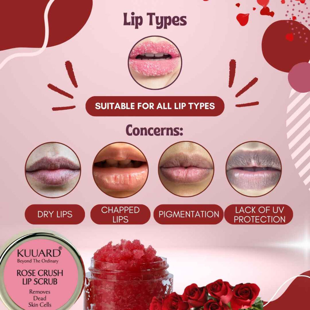 KUUARD Lip Scrub for Dark & Pigmented Lips, Soft, Smooth & Hydrated Lips