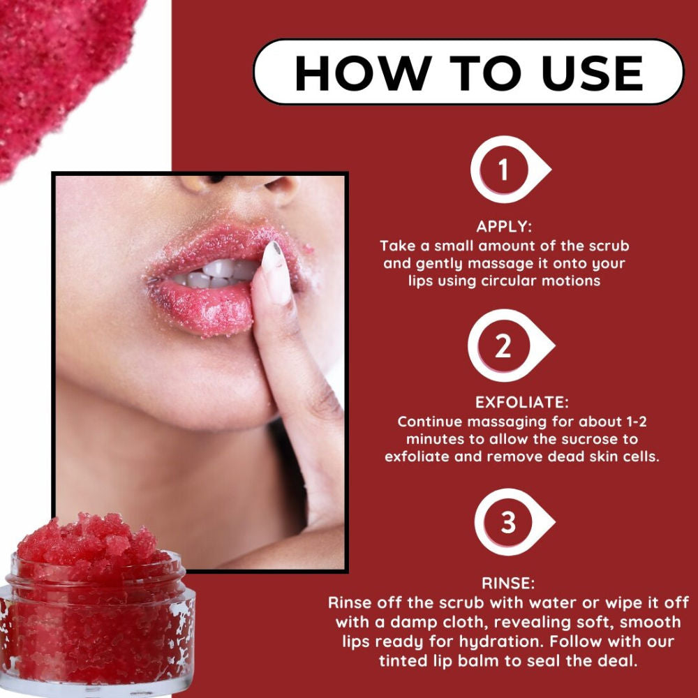KUUARD Lip Scrub for Dark & Pigmented Lips, Soft, Smooth & Hydrated Lips