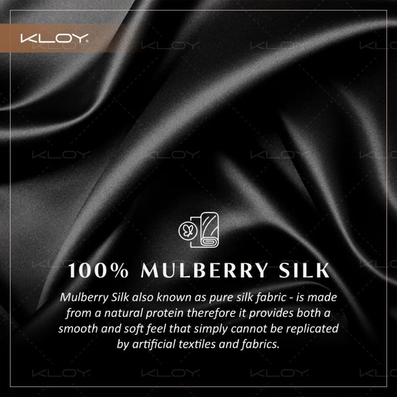 KLOY 100% Mulberry Silk Sleep Eye Mask - Black