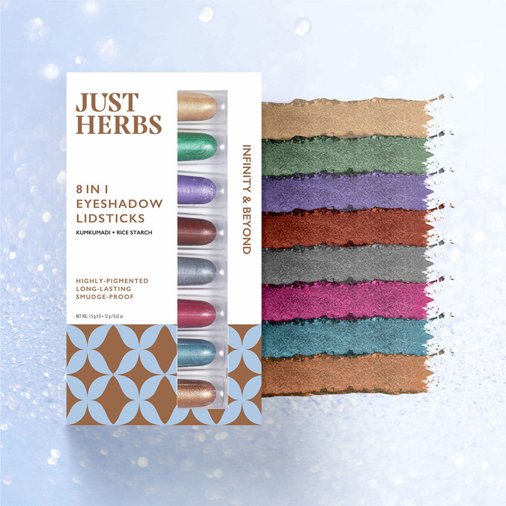 Just Herbs 8 In 1 Eye Shadow Lidsticks Highly-pigmented Long-lasting Smudge-proof