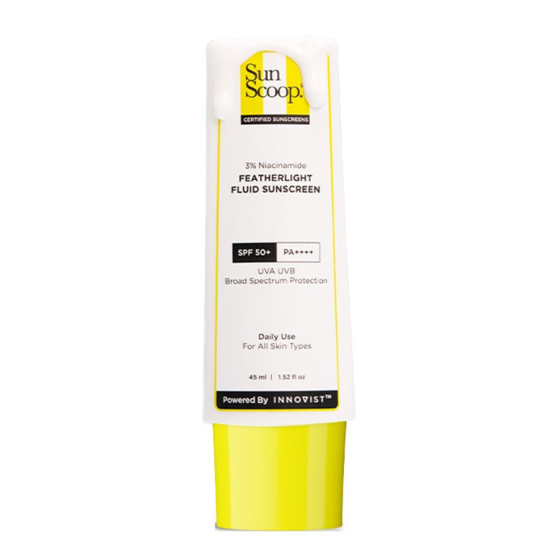 SunScoop 3% Niacinamide Fluid Sunscreen| SPF 50+ PA++++ Lightweight In-Vivo Tested Non-Greasy