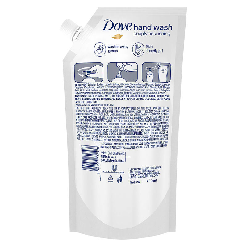 Dove Moisturising Liquid Hand Wash, Refill Gentle, Nourishing Liquid Handwash