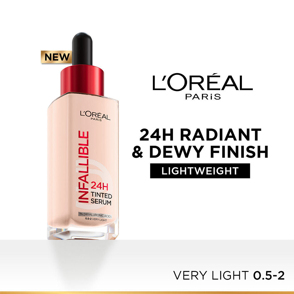 L’Oreal Paris Infallible 24H Tinted Serum Foundation, Lightweight, Dewy & Radiant