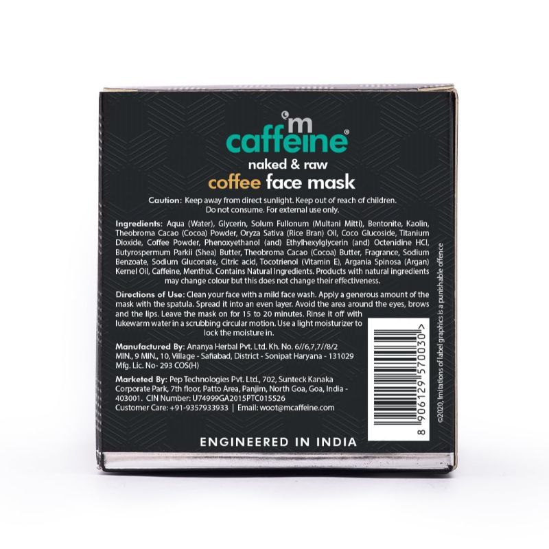 MCaffeine D-Tan Removal Coffee Clay Face Mask - Pore Cleansing Face Pack for Normal to Oily Skin