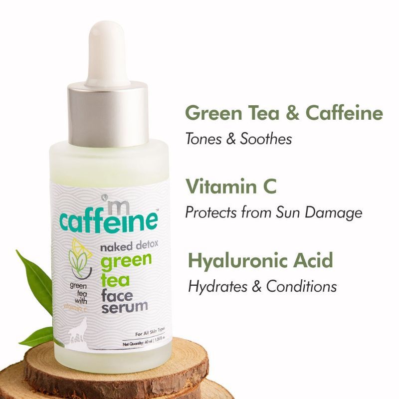 MCaffeine Vitamin C Green Tea Hydrating Face Serum for Glowing Skin - Reduces Dark Spots