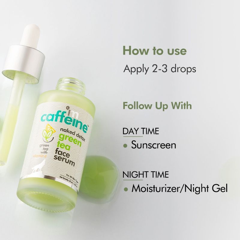 MCaffeine Vitamin C Green Tea Hydrating Face Serum for Glowing Skin - Reduces Dark Spots