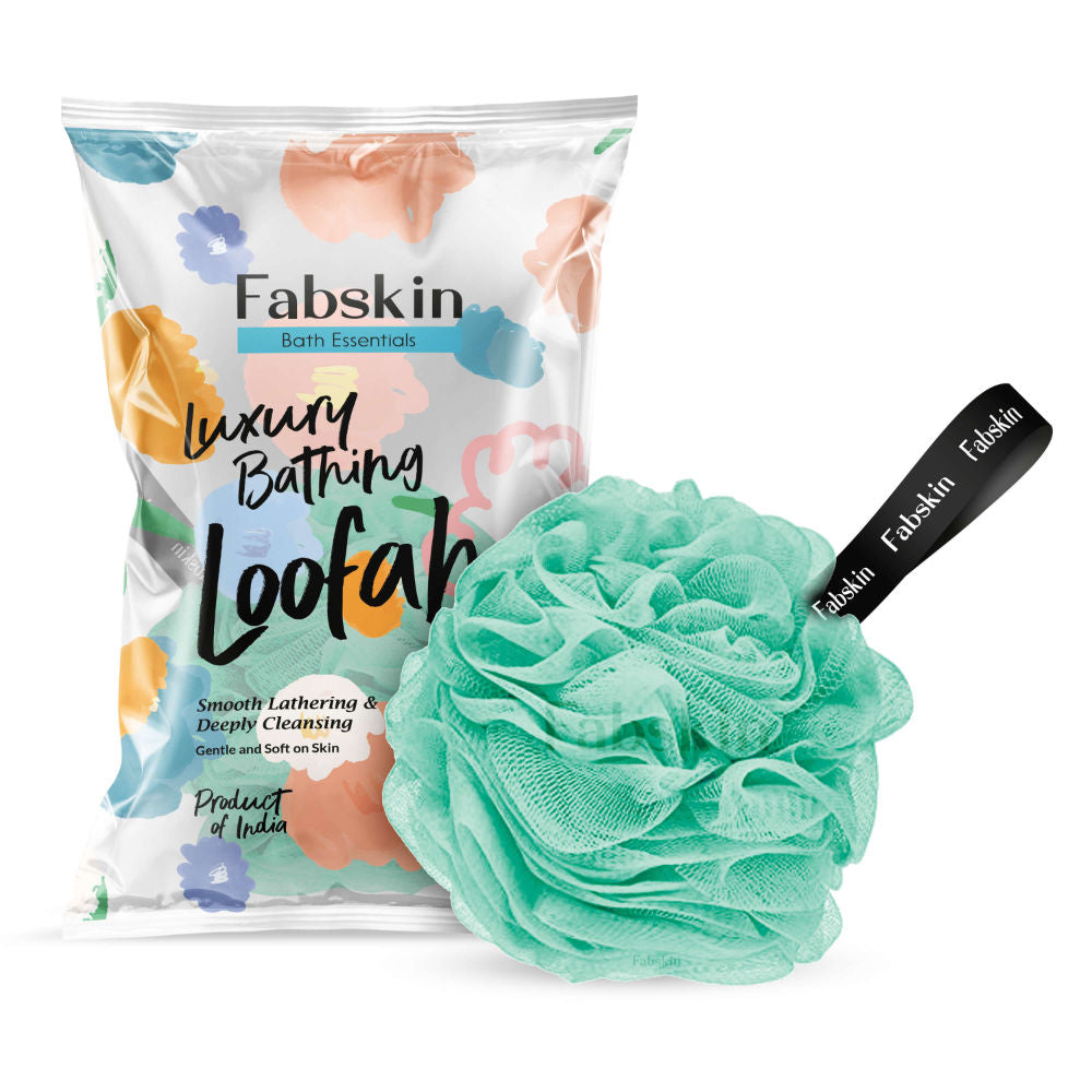 Fabskin Luxury Bathing Round Loofah Bath Sponge - Green