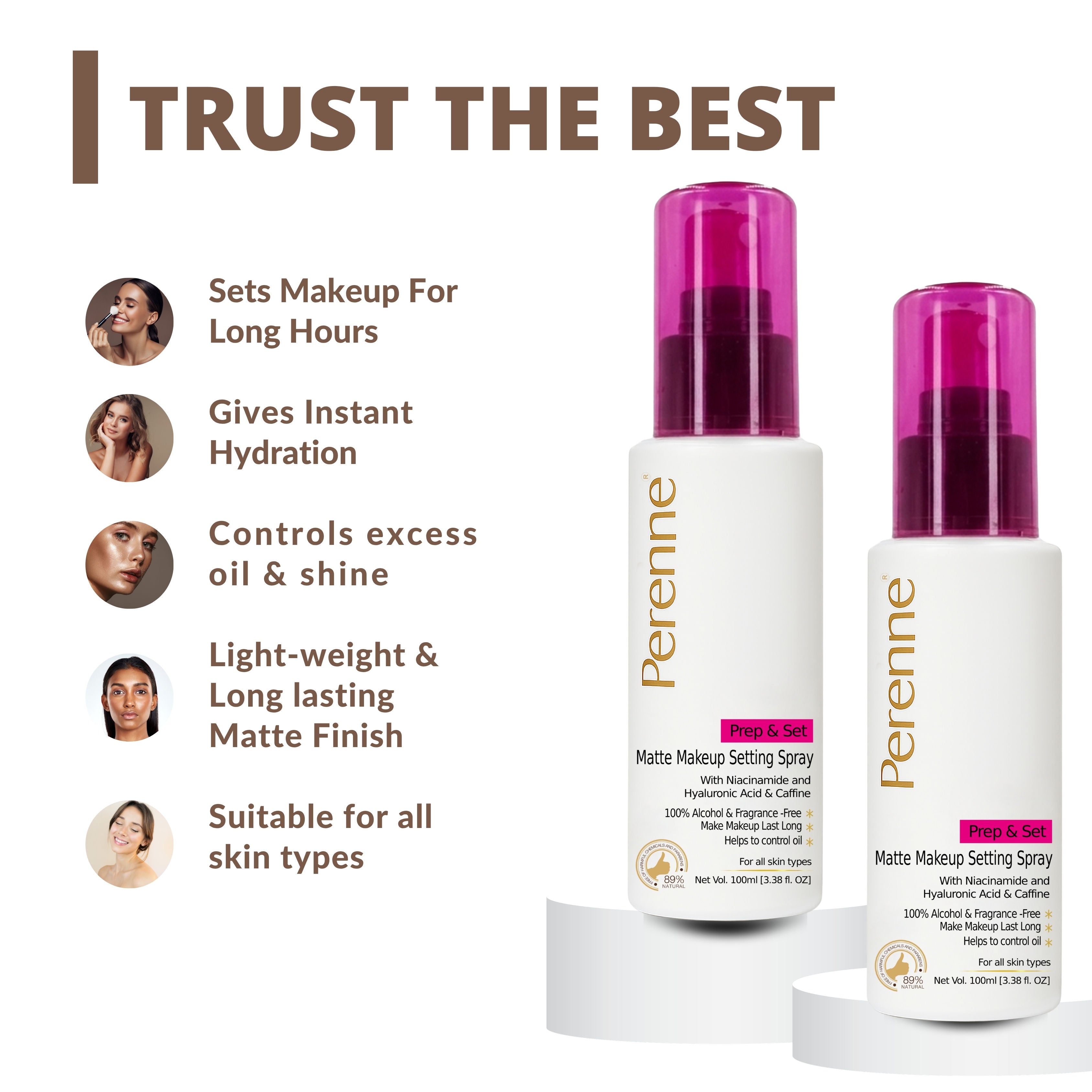 Perenne Matte Prep & Set Makeup Setting Spray