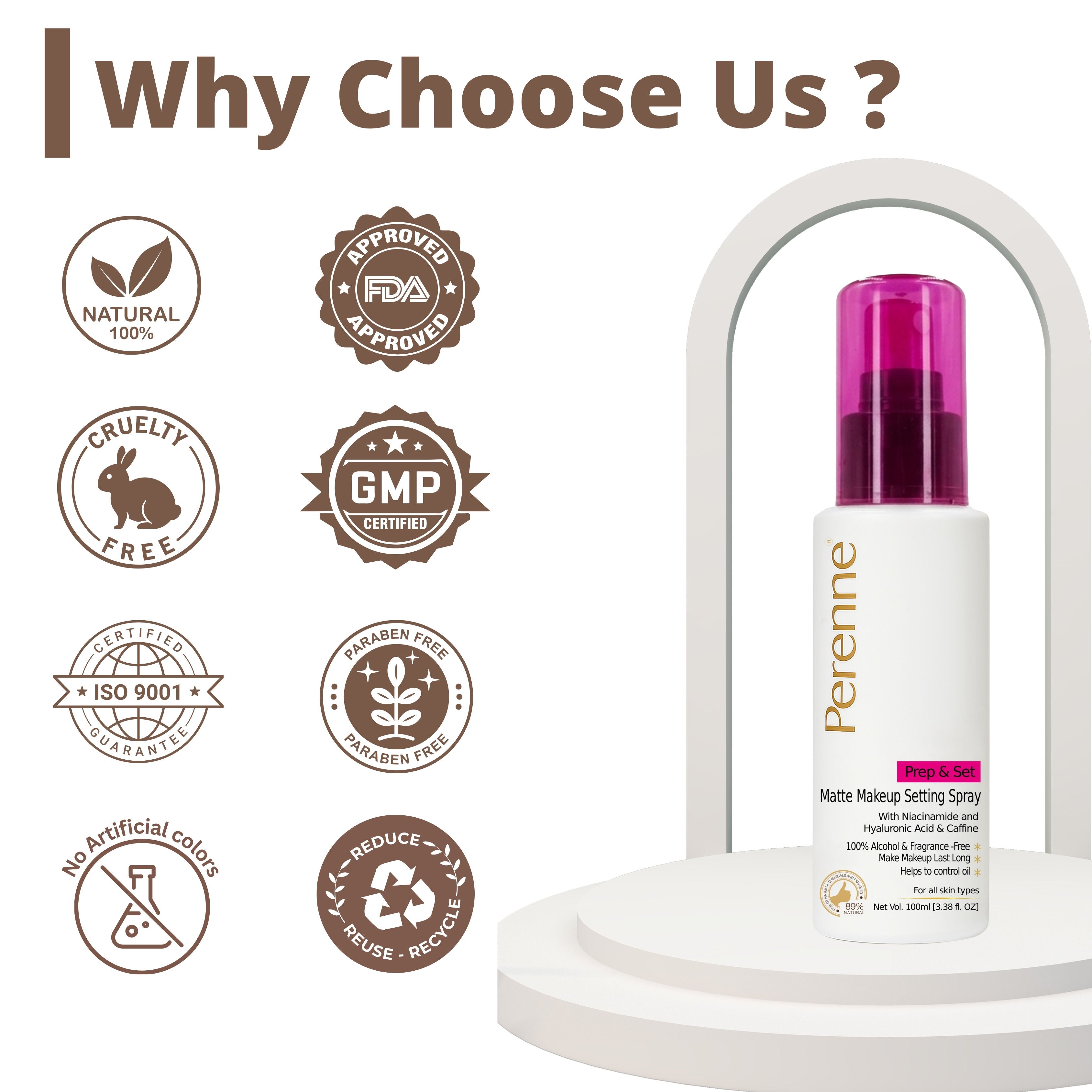 Perenne Matte Prep & Set Makeup Setting Spray
