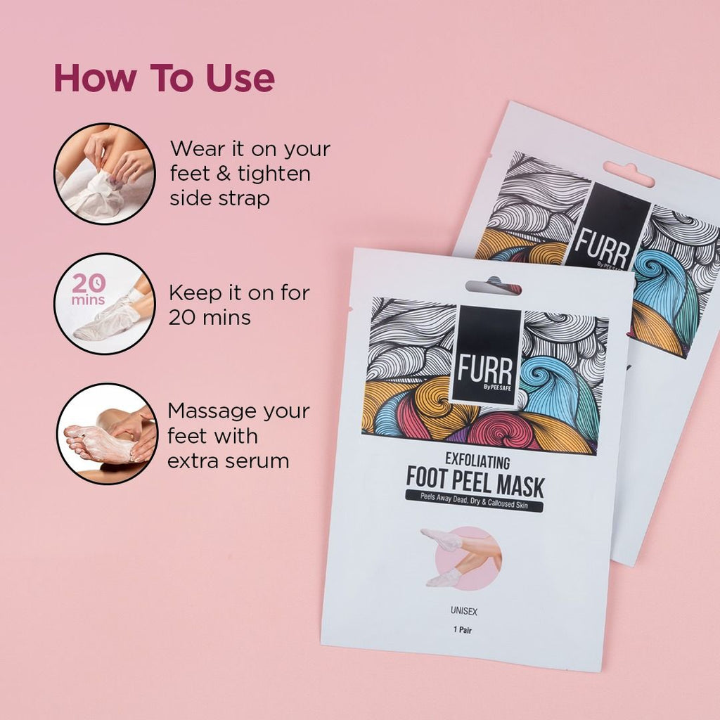 FURR Glycolic & Salicylic Acid Exfoliating Foot Peeling Mask - Reduces Dry Skin