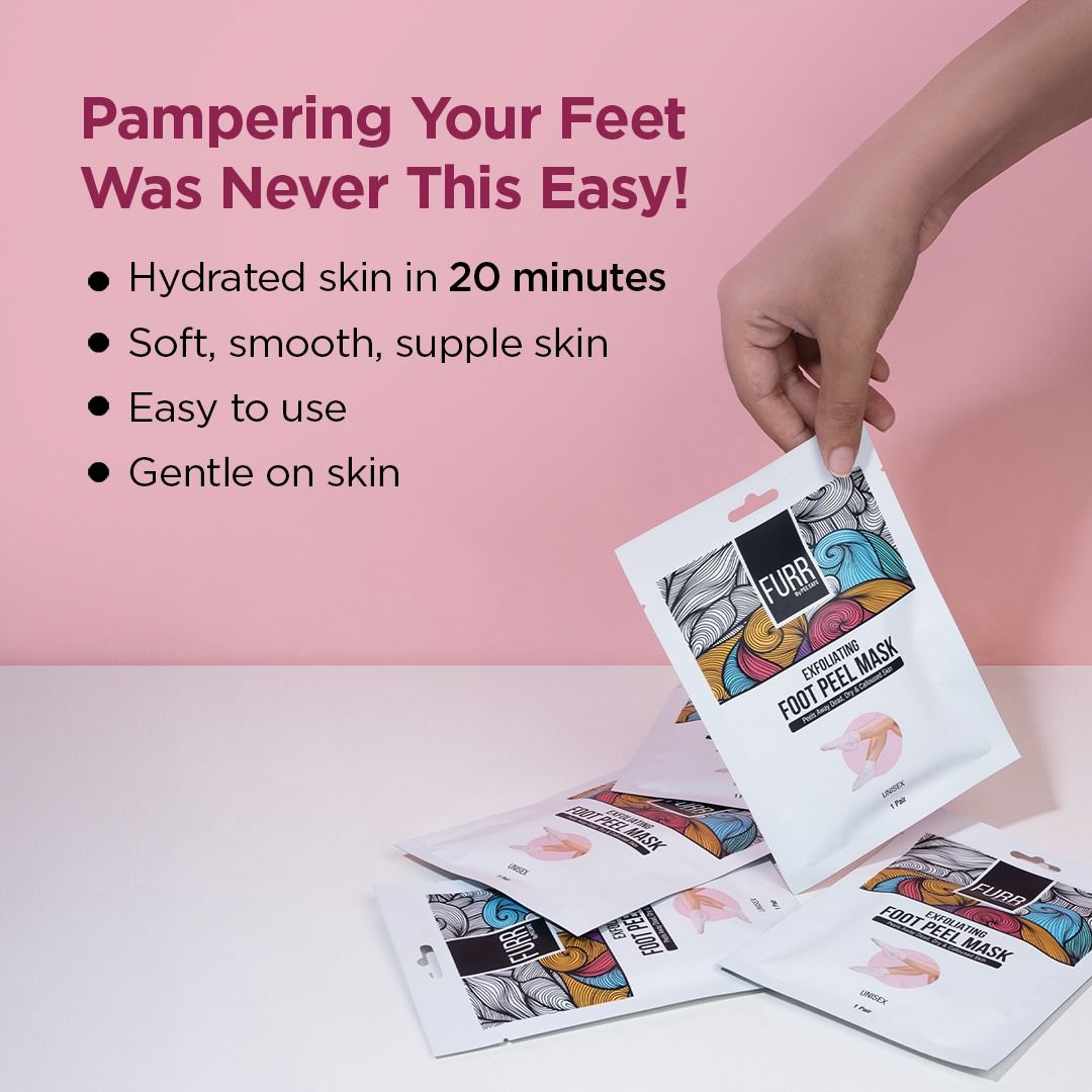 FURR Glycolic & Salicylic Acid Exfoliating Foot Peeling Mask - Reduces Dry Skin