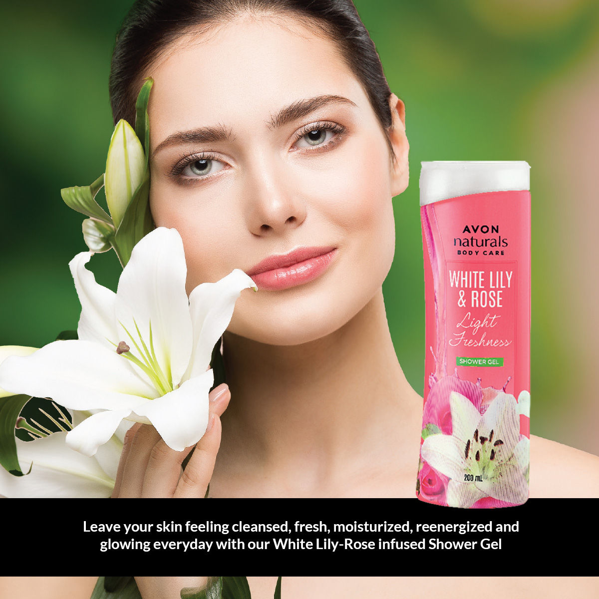 Avon Naturals Body Care White Lily & Rose Shower Gel