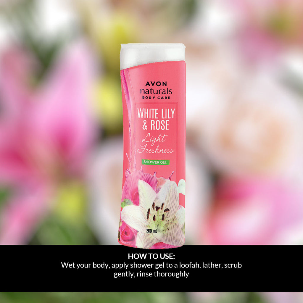 Avon Naturals Body Care White Lily & Rose Shower Gel