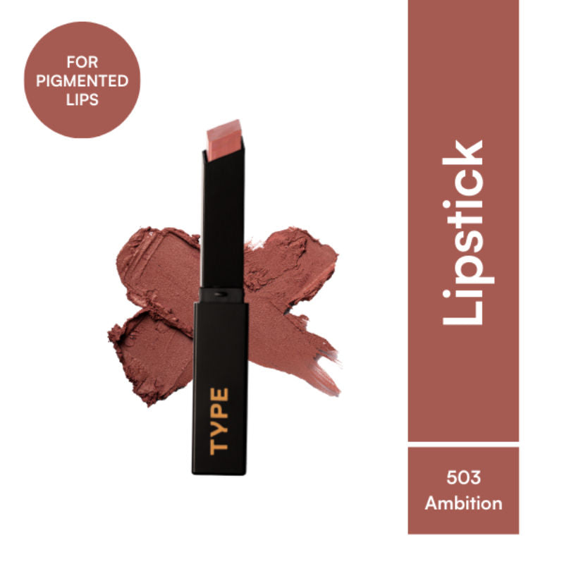 Type Beauty Cream Matte Lipstick For Pigmented Lips - Vit C And Niacinamide - 8 Hr Stay