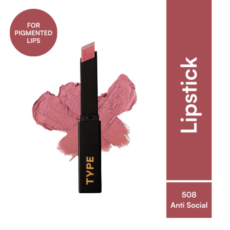 Type Beauty Cream Matte Lipstick For Pigmented Lips - Vit C And Niacinamide - 8 Hr Stay