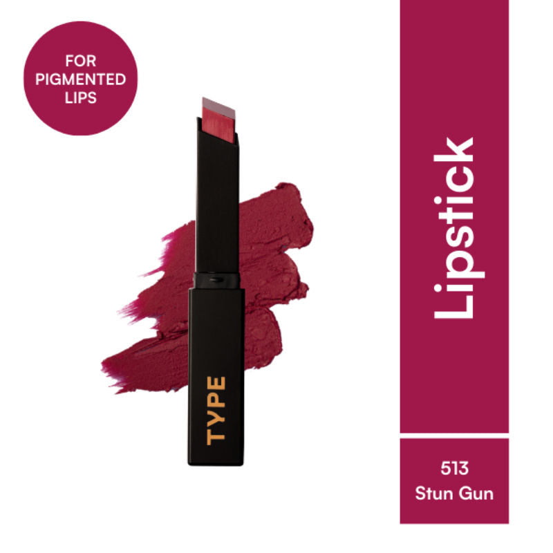 Type Beauty Cream Matte Lipstick For Pigmented Lips - Vit C And Niacinamide - 8 Hr Stay