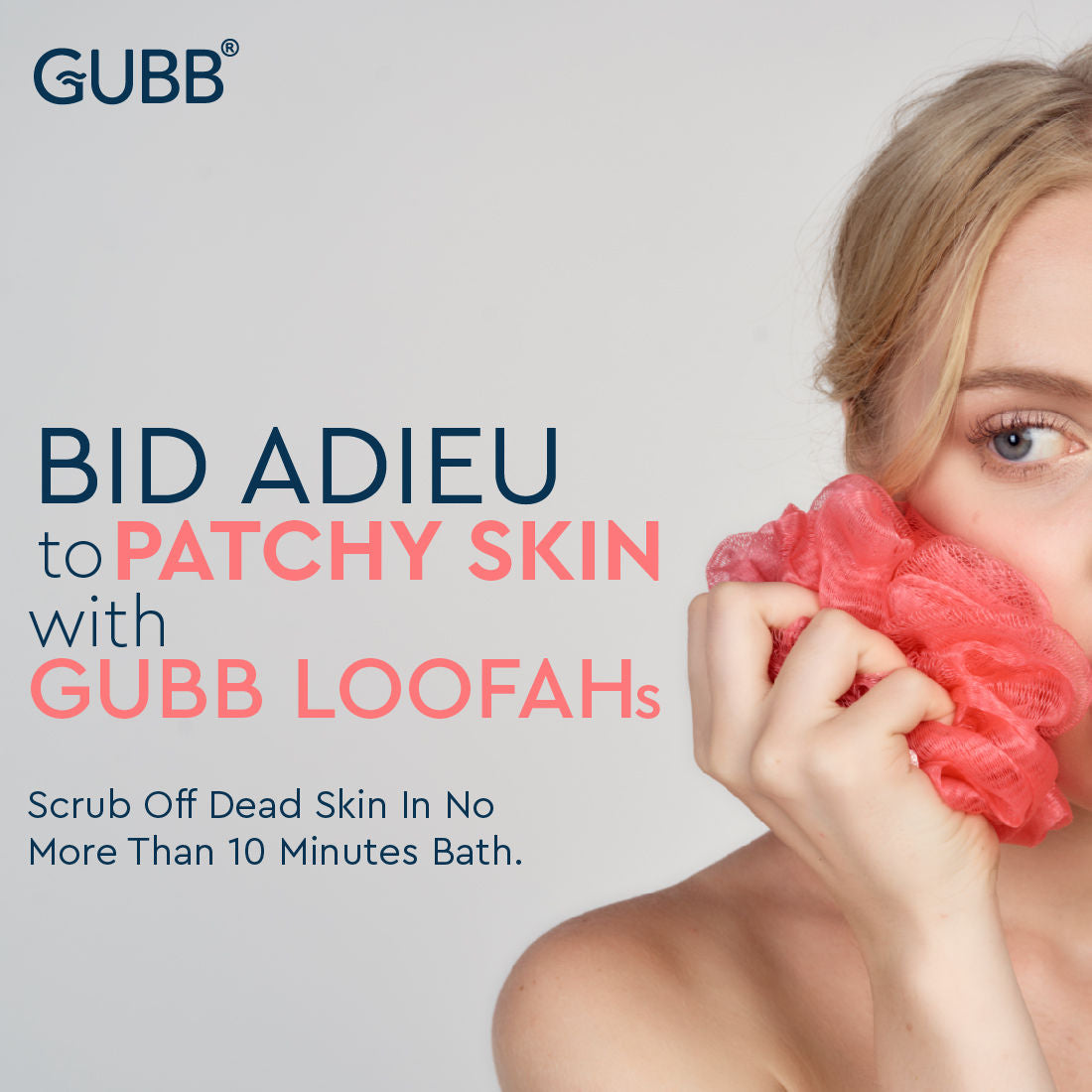 GUBB Luxe Bath Sponge Round Loofah For Women & Men - Lilac