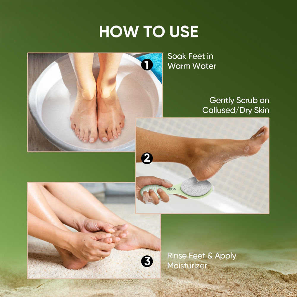 Vega 3 In 1 Pedicure Tool- Callus Remover & Pedicure Tool For Wet & Dry Feet - PD 20