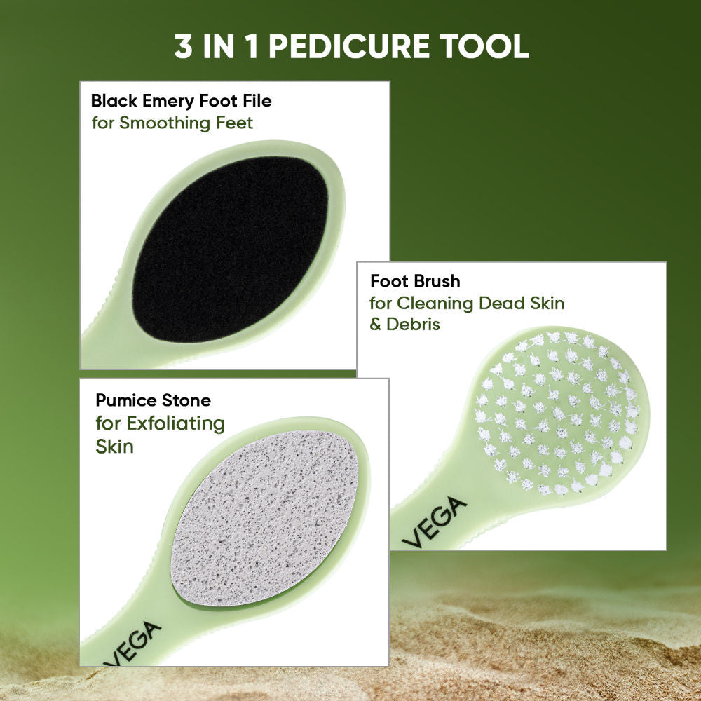 Vega 3 In 1 Pedicure Tool- Callus Remover & Pedicure Tool For Wet & Dry Feet - PD 20