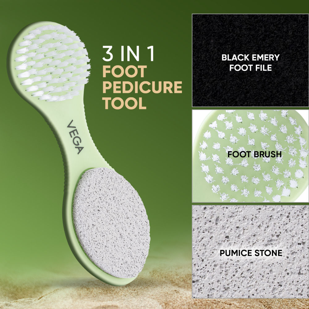 Vega 3 In 1 Pedicure Tool- Callus Remover & Pedicure Tool For Wet & Dry Feet - PD 20