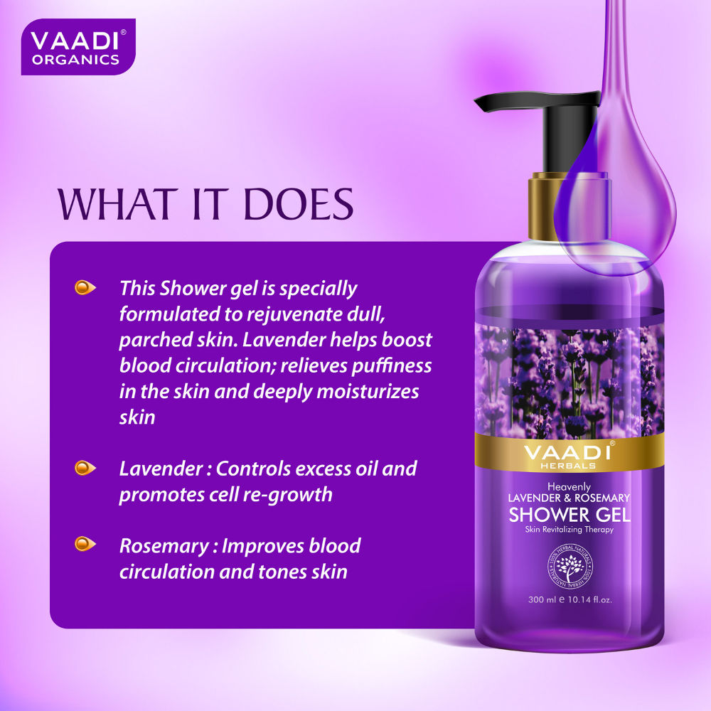 Vaadi Herbals Heavenly Lavender & Rosemarry Shower Gel