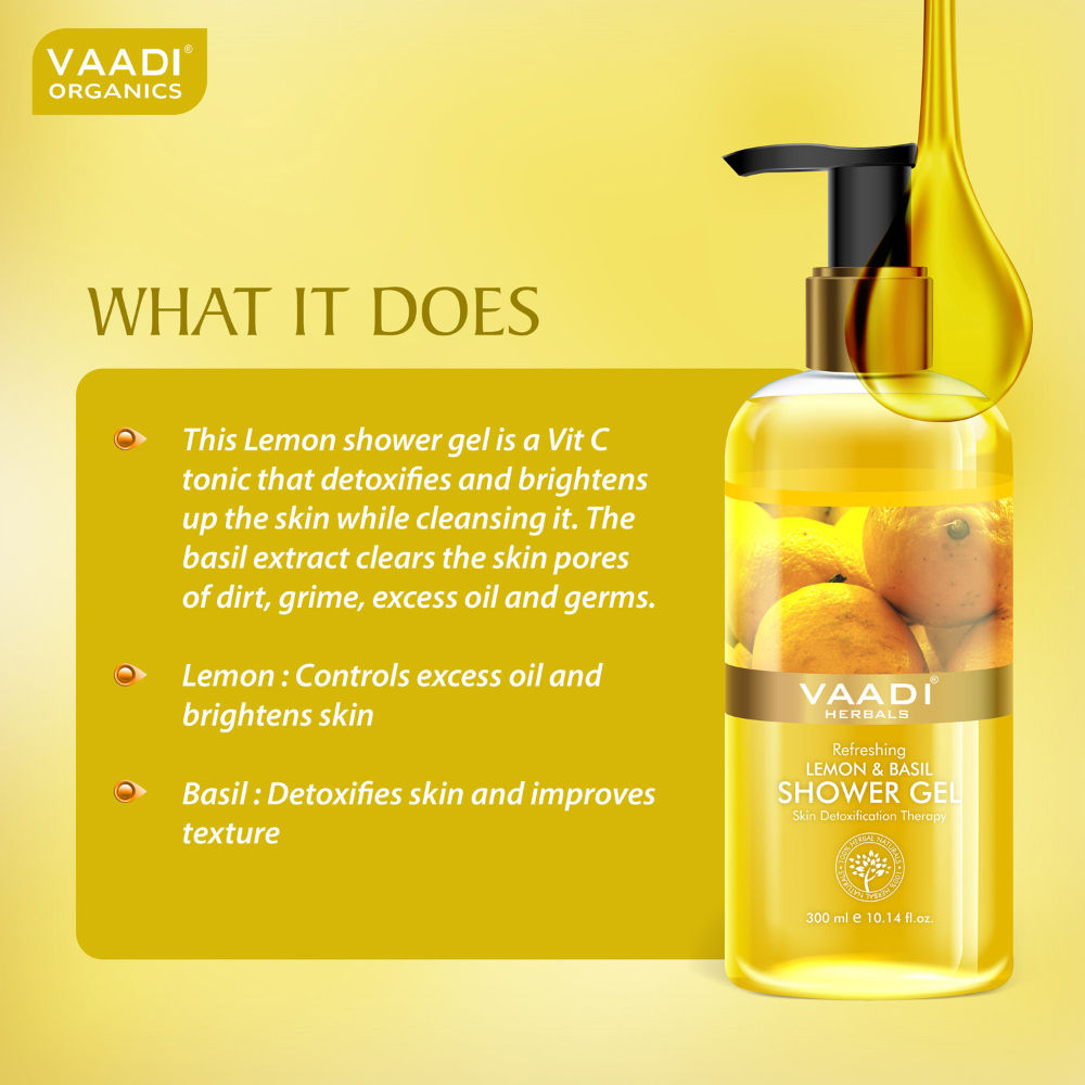 Vaadi Herbals Refreshing Lemon & Basil Shower Gel